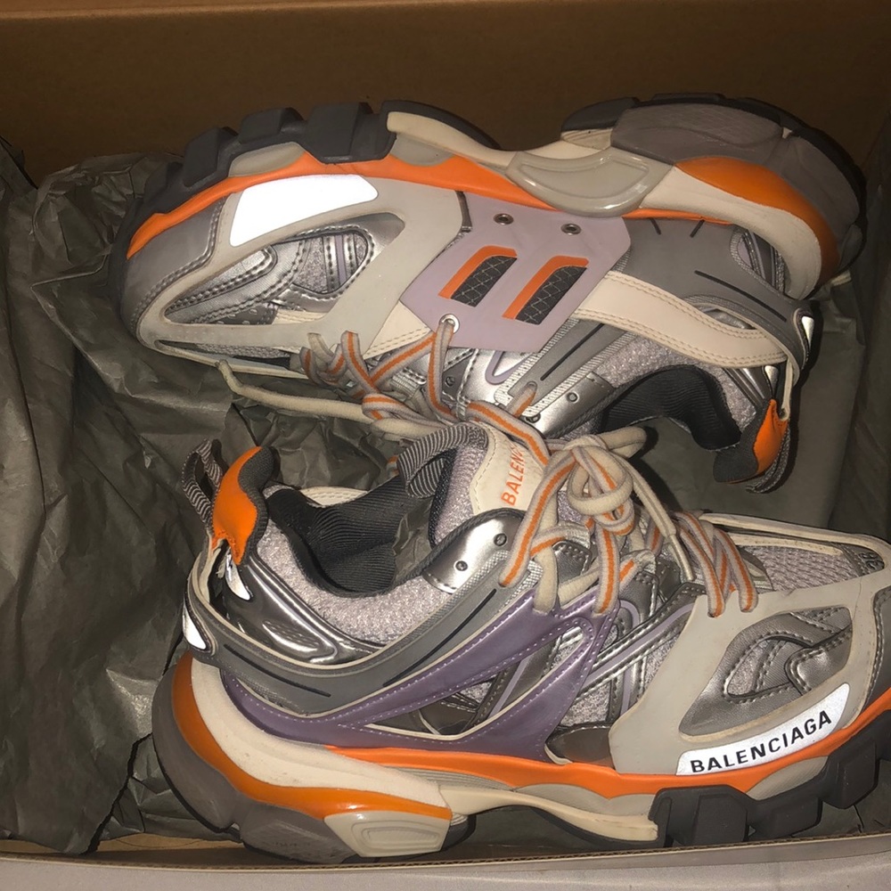 Grey and orange Balenciaga sneakers. Worn 2x’s - Picture 3 of 3